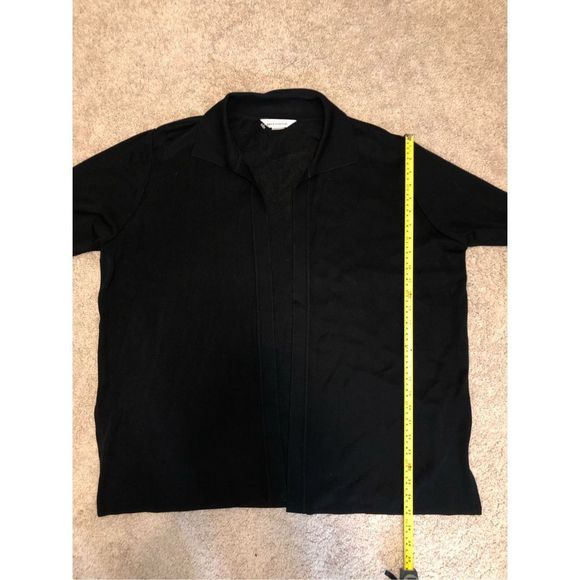 Misook Exclusive Black Open Front Knit Cardigan Jacket Size XL - Picture 9 of 9